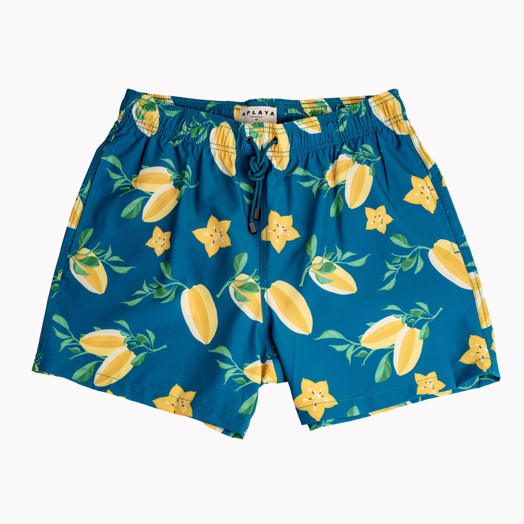 Balimbing Swim Short - Teal Blue Multicolor