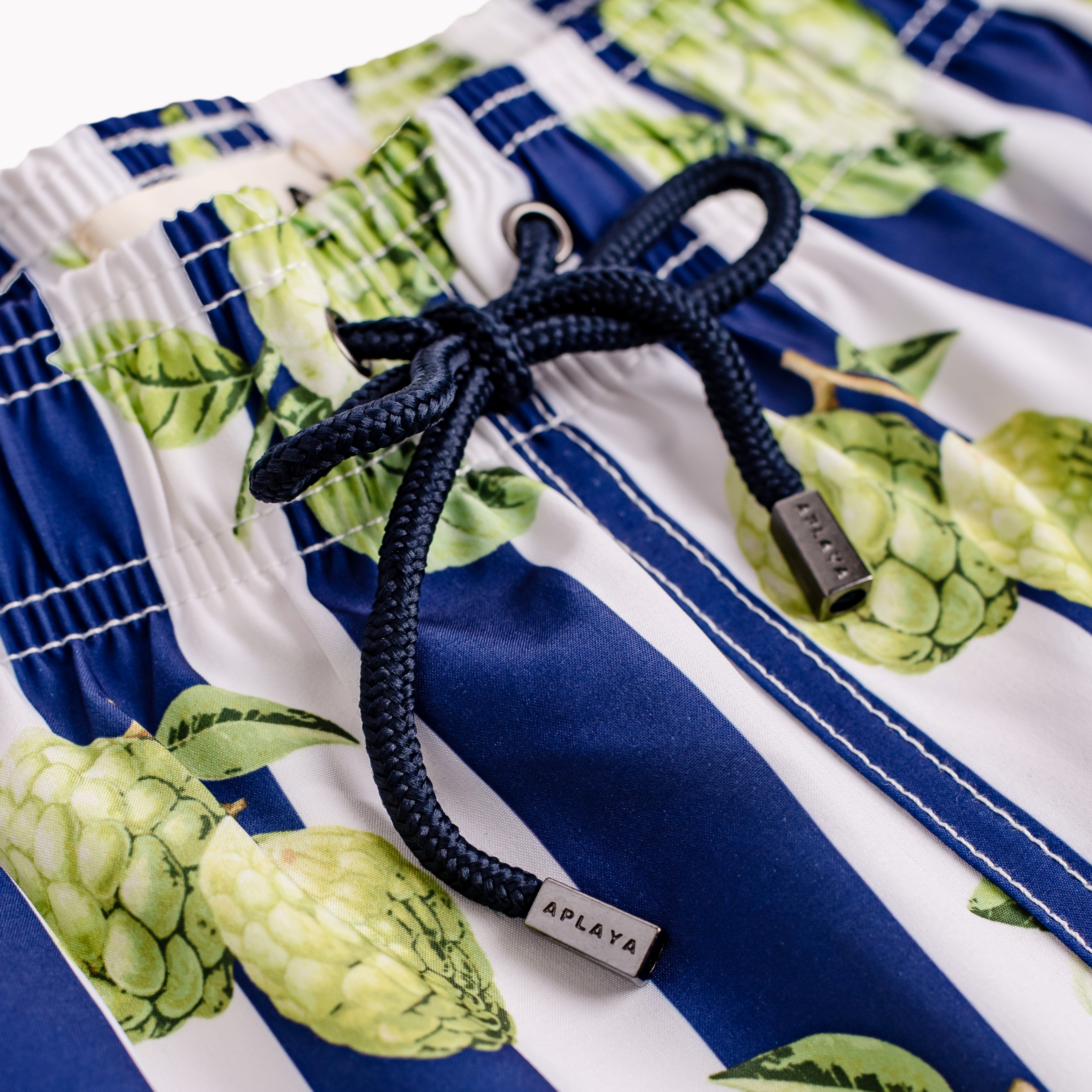 Atis Swim Shorts - Indigo & White Stripe