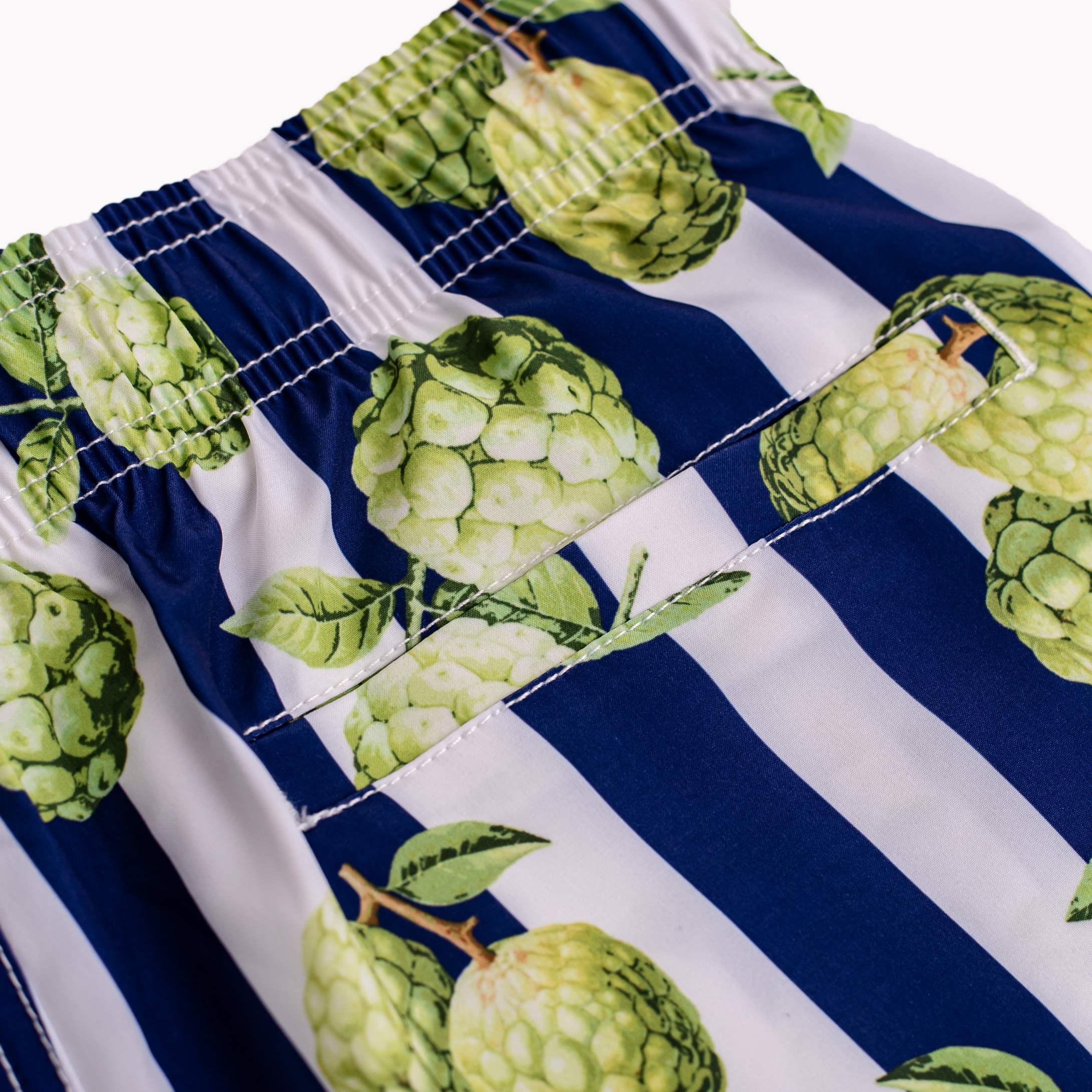 Atis Swim Shorts - Indigo & White Stripe