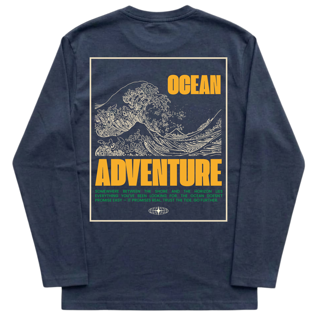 Ocean Adventure Long Sleeve Tee - Navy Front