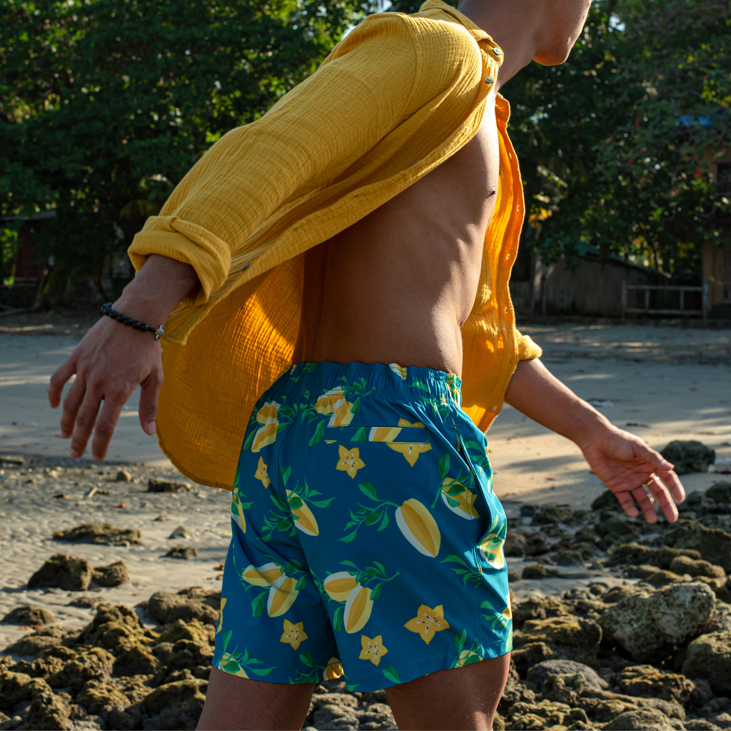 Balimbing Swim Short - Teal Blue Multicolor