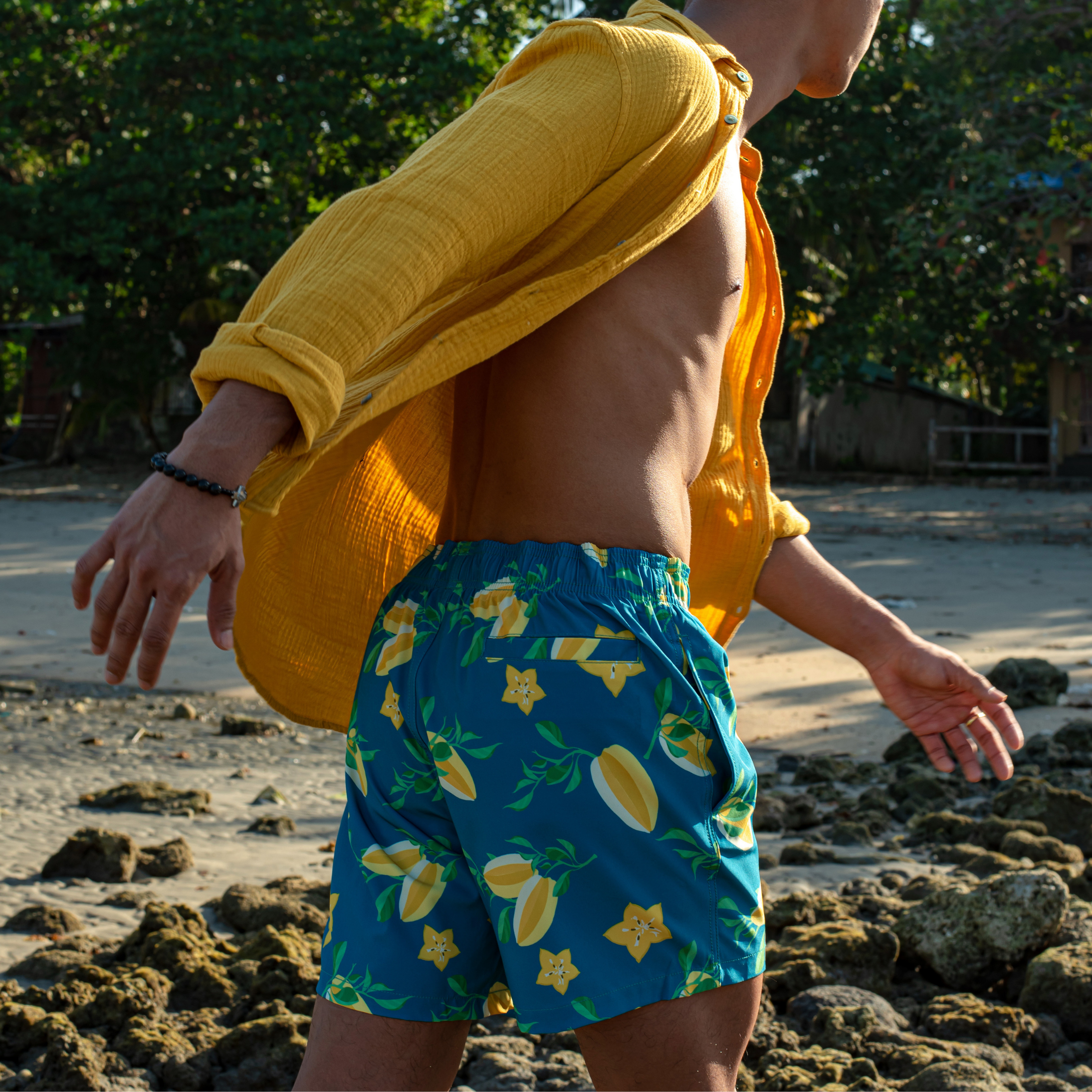 Balimbing Swim Short - Teal Blue Multicolor