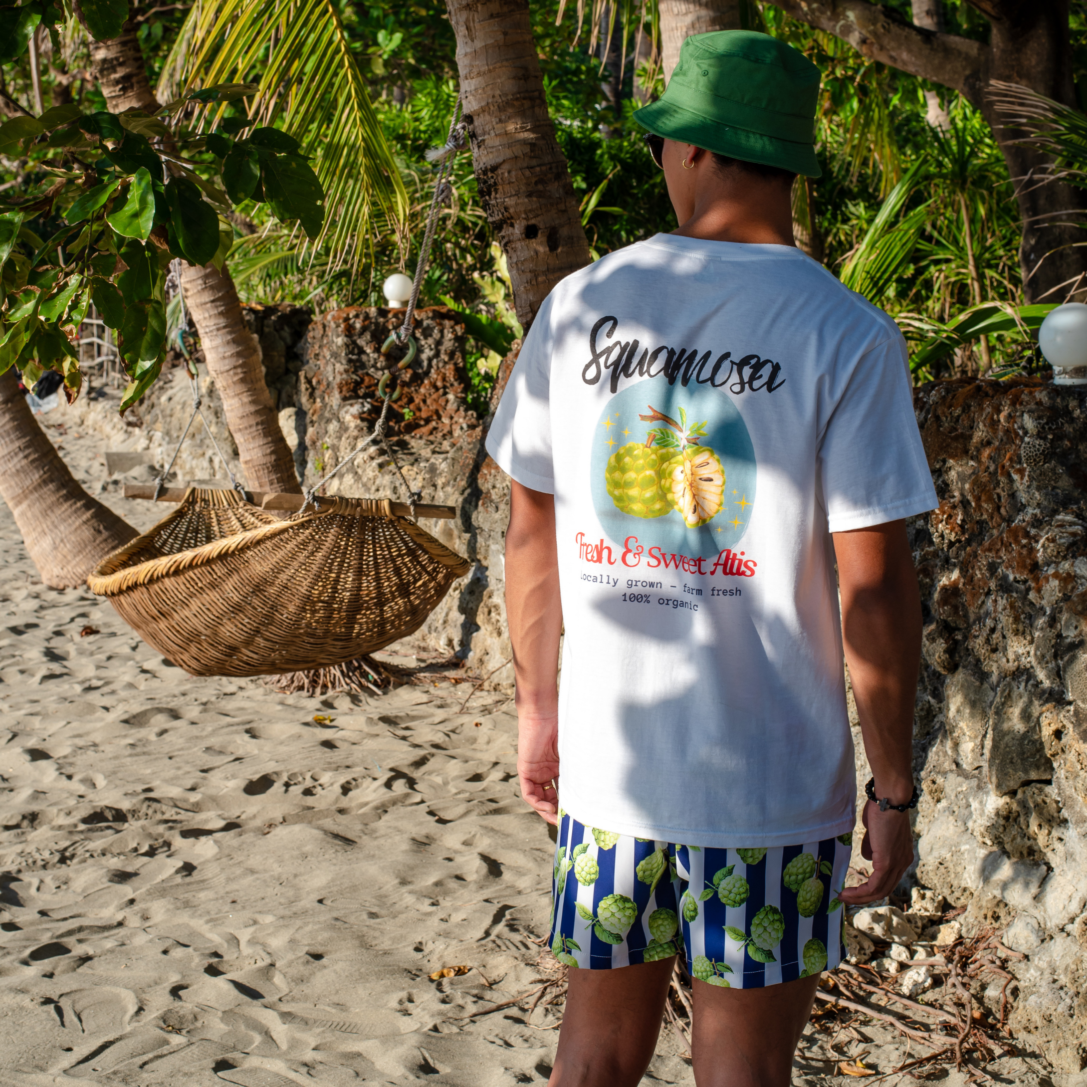 Atis Swim Shorts - Indigo & White Stripe