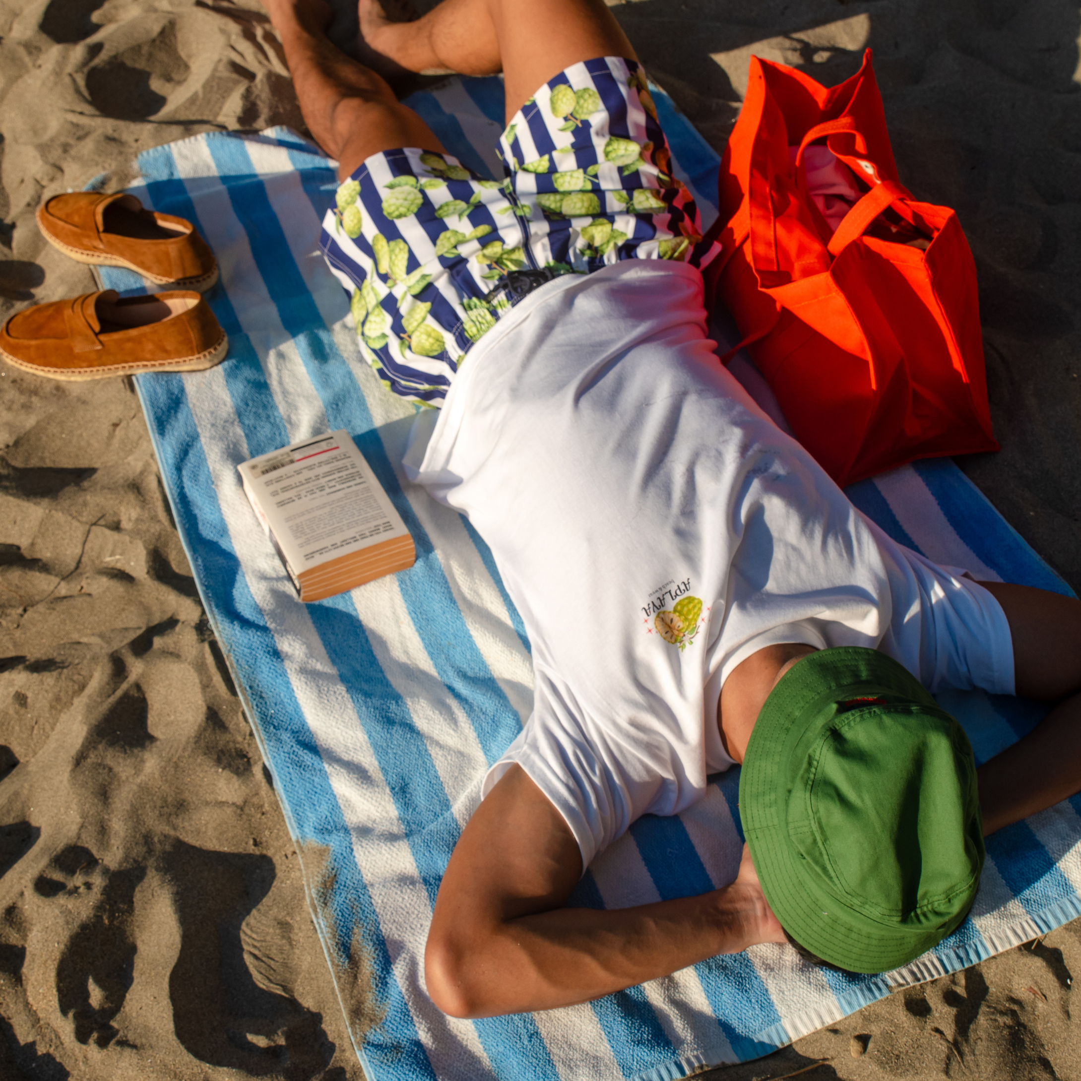 Atis Swim Shorts - Indigo & White Stripe