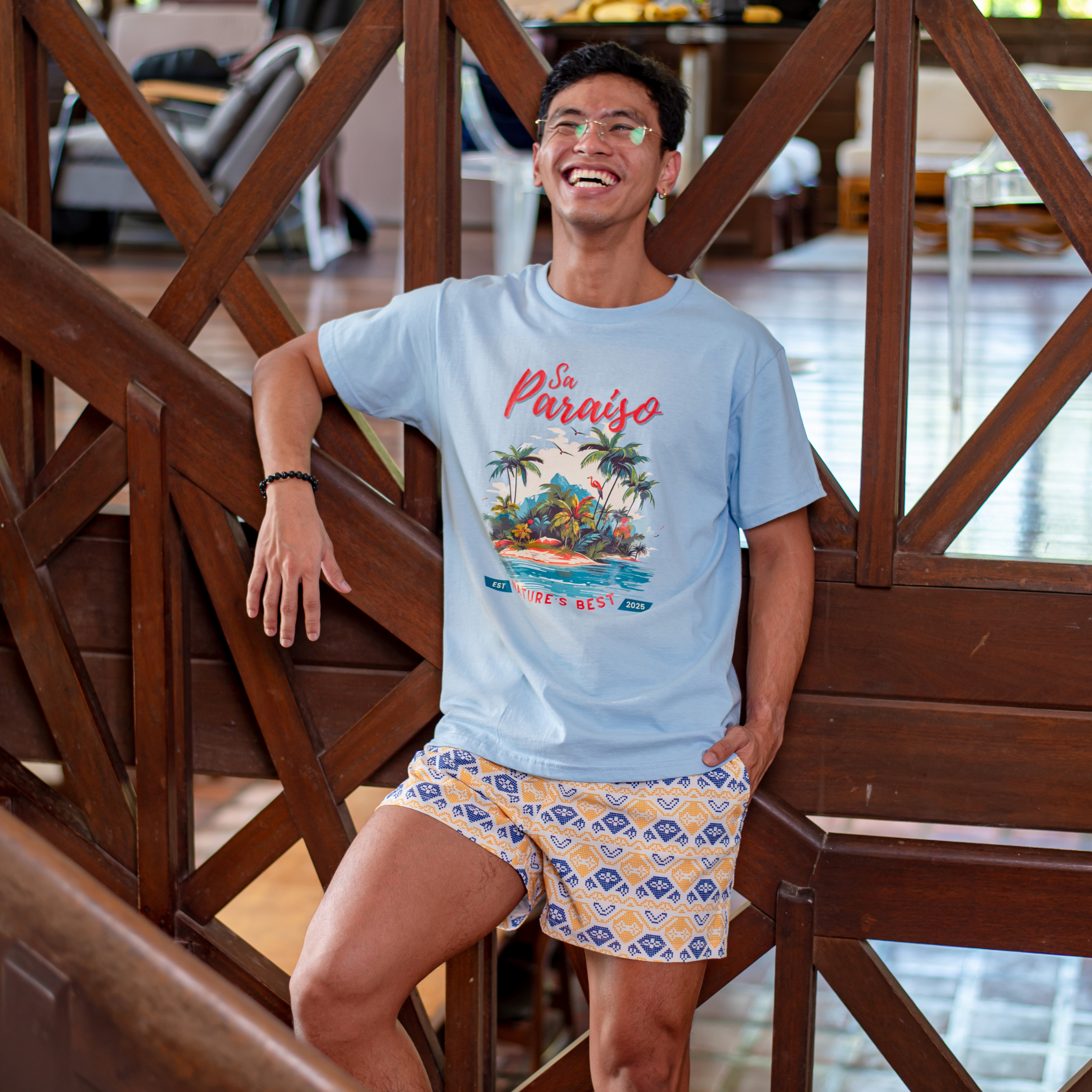 Sa Paraiso Tee - Regular Fit - Light Blue