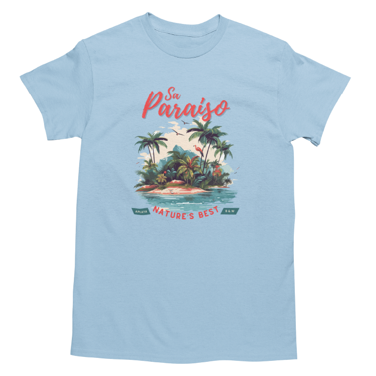 Sa Paraiso Tee - Regular Fit in Light Blue