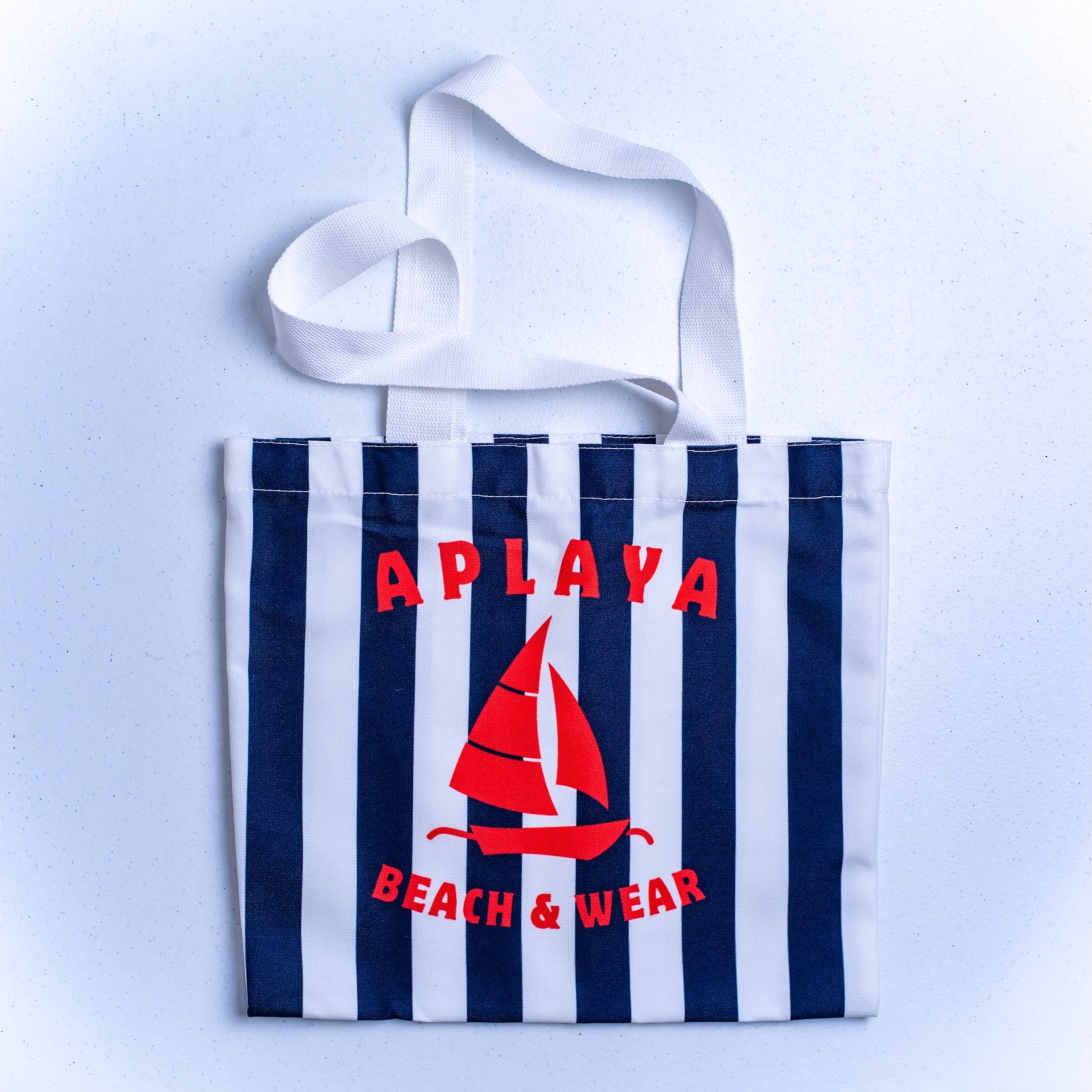 APLAYA Striped Paraw Tote Bag - Navy & White Canvas