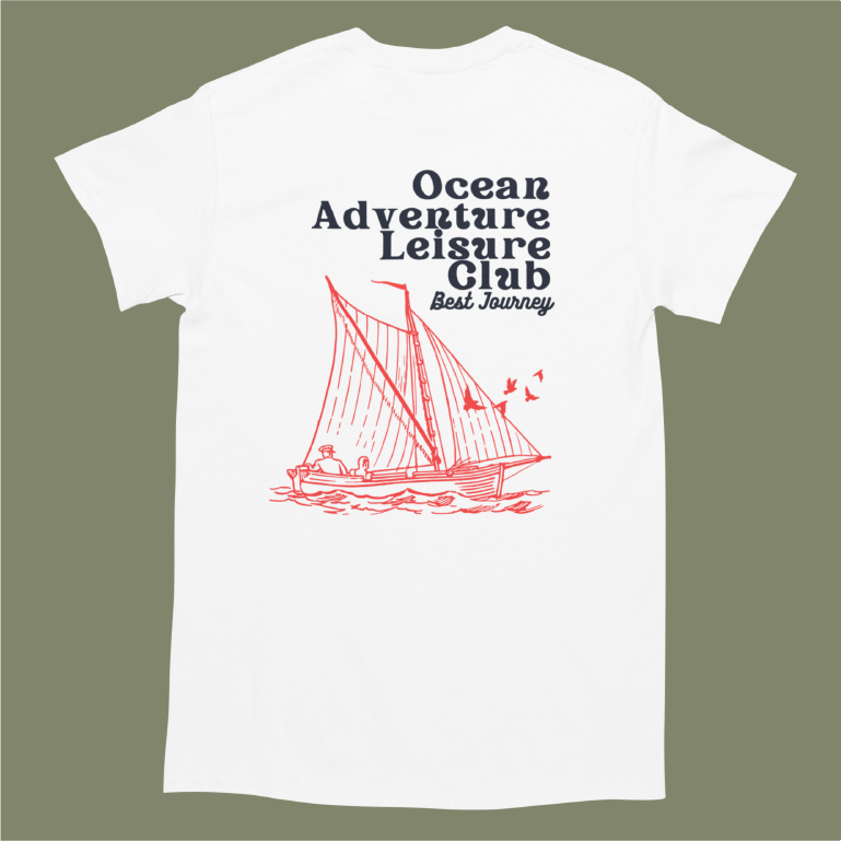 Ocean Adventure Leisure Club Tee - Regular Fit in White
