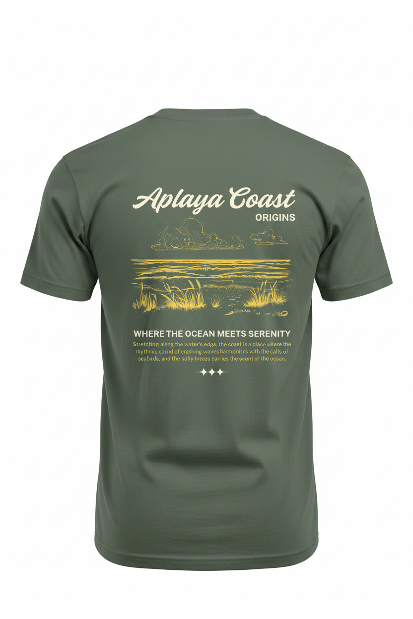 Aplaya Coast Origins — Olive Green Ghost Mannequin Back View