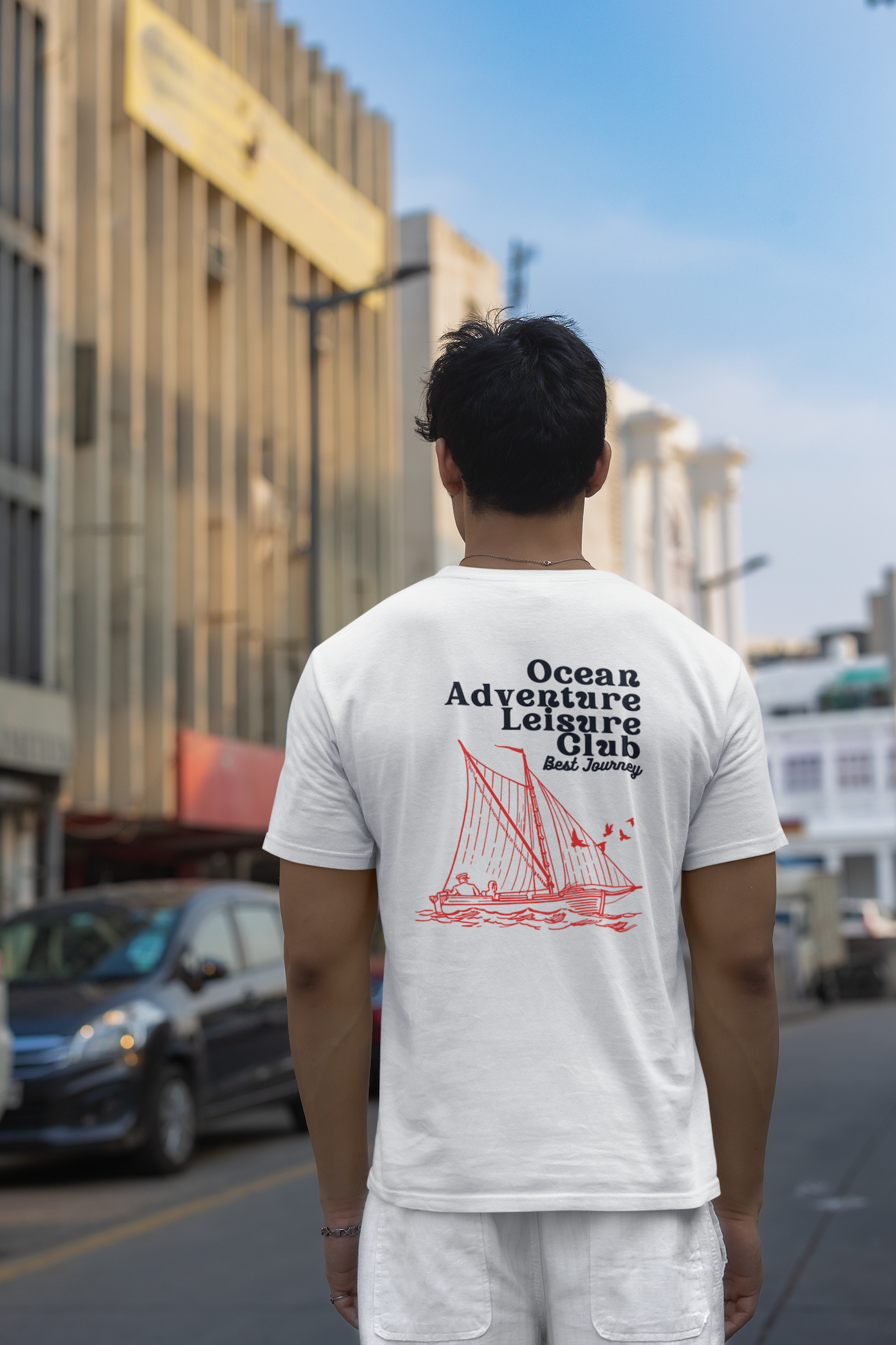 Ocean Adventure Leisure Club Tee - Regular Fit in White