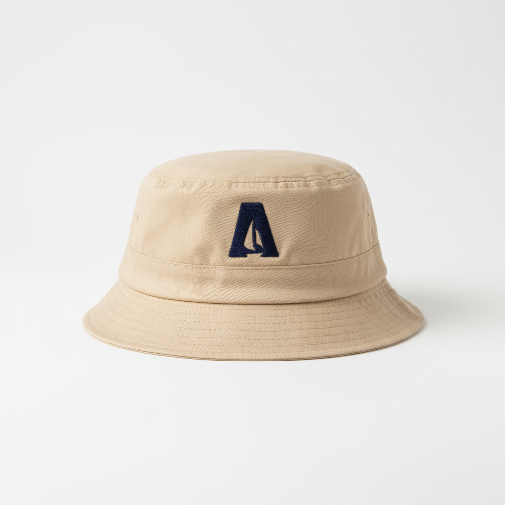 Cream bucket hat front view