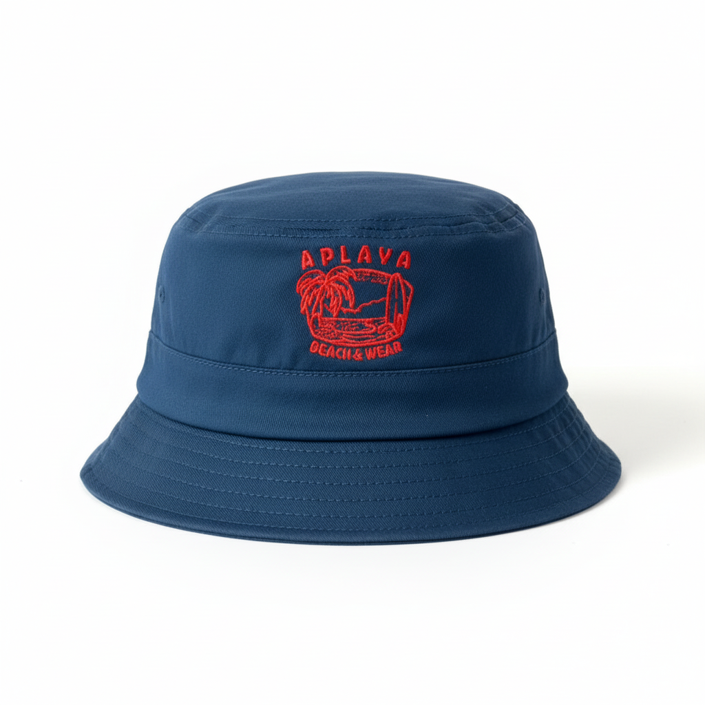 Navy bucket hat front view